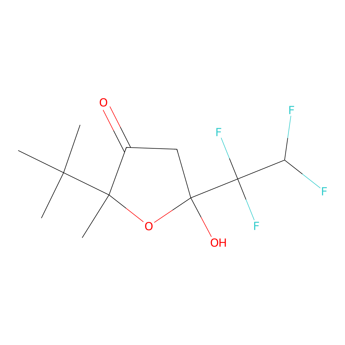 2-Tert-butyl-5-hydroxy-2-methyl-5-(1,1,2,2-tetrafluoroethyl)oxolan-3-one molecular structure, CAS 6002-58-0