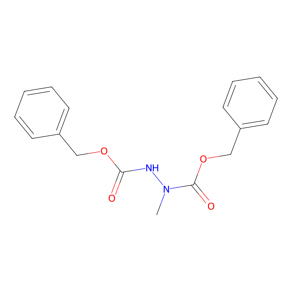 Dibenzyl 1-methyl-1,2-hydrazinedicarboxylate molecular structure, CAS 6002-83-1