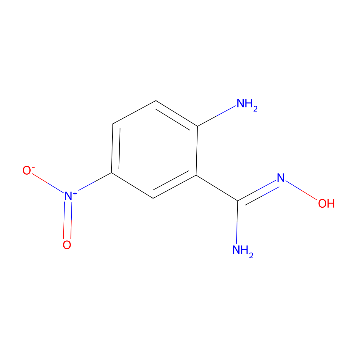 2-Amino-5-nitrobenzamidoxime molecular structure, CAS 60024-27-3