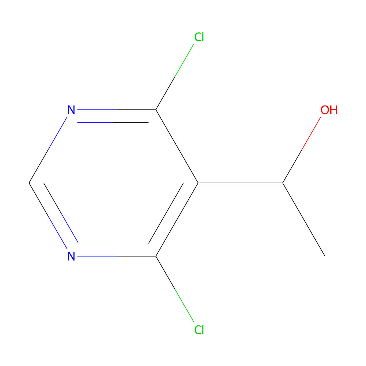 1-(4,6-Dichloropyrimidin-5-yl)ethan-1-ol molecular structure, CAS 60025-05-0