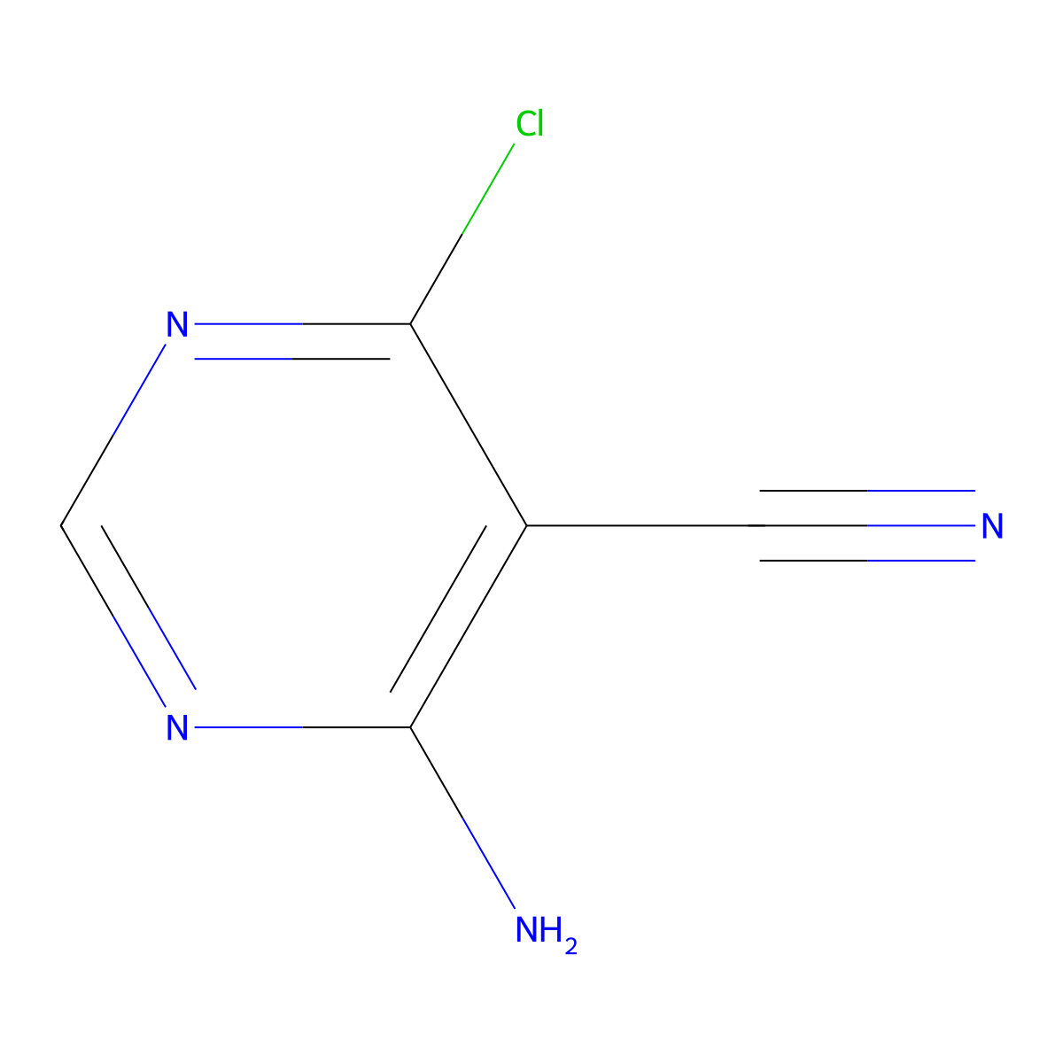 4-Amino-6-chloropyrimidine-5-carbonitrile molecular structure, CAS 60025-09-4