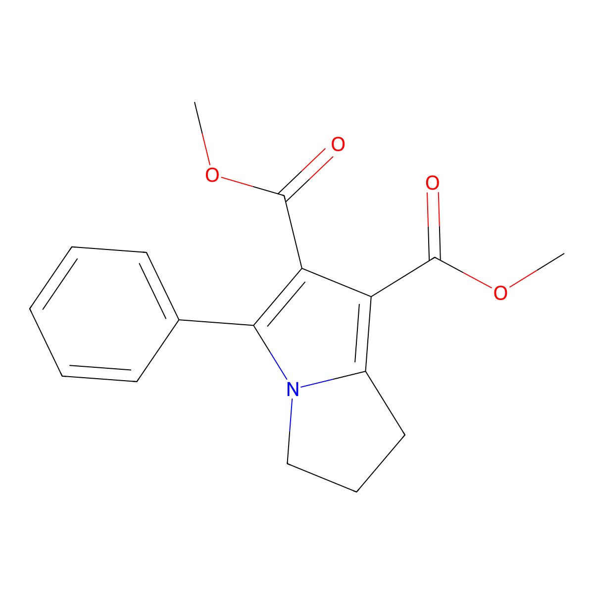 dimethyl 5-phenyl-2,3-dihydro-1H-pyrrolizine-6,7-dicarboxylate molecular structure, CAS 60026-93-9