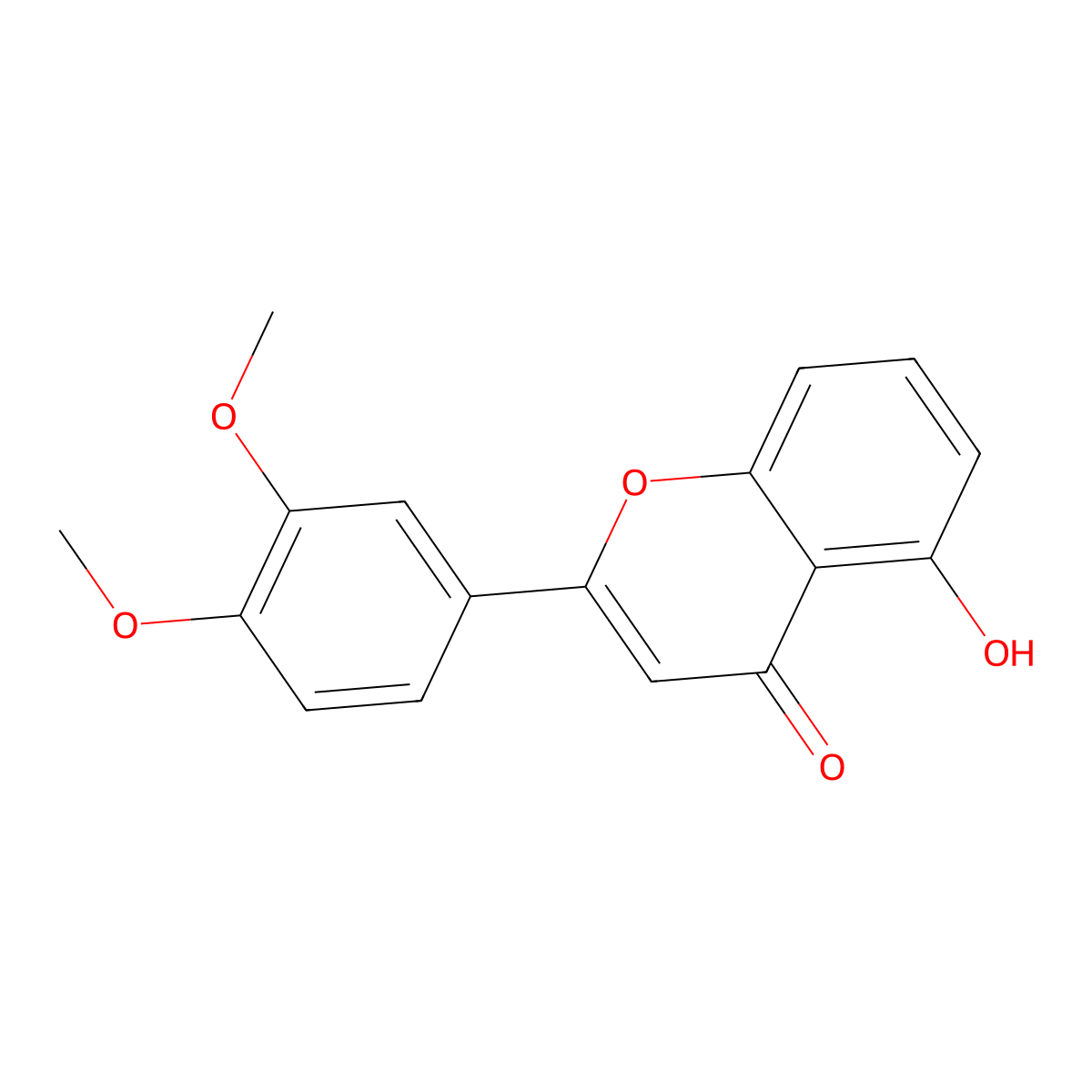 5-Hydroxy-3',4'-dimethoxyflavone molecular structure, CAS 60027-48-7
