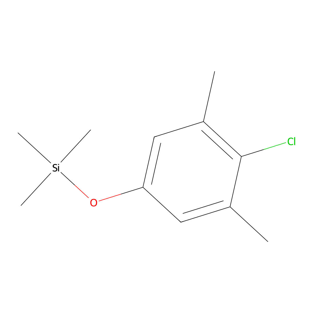 (4-Chloro-3,5-dimethylphenoxy)trimethylsilane molecular structure, CAS 60028-32-2