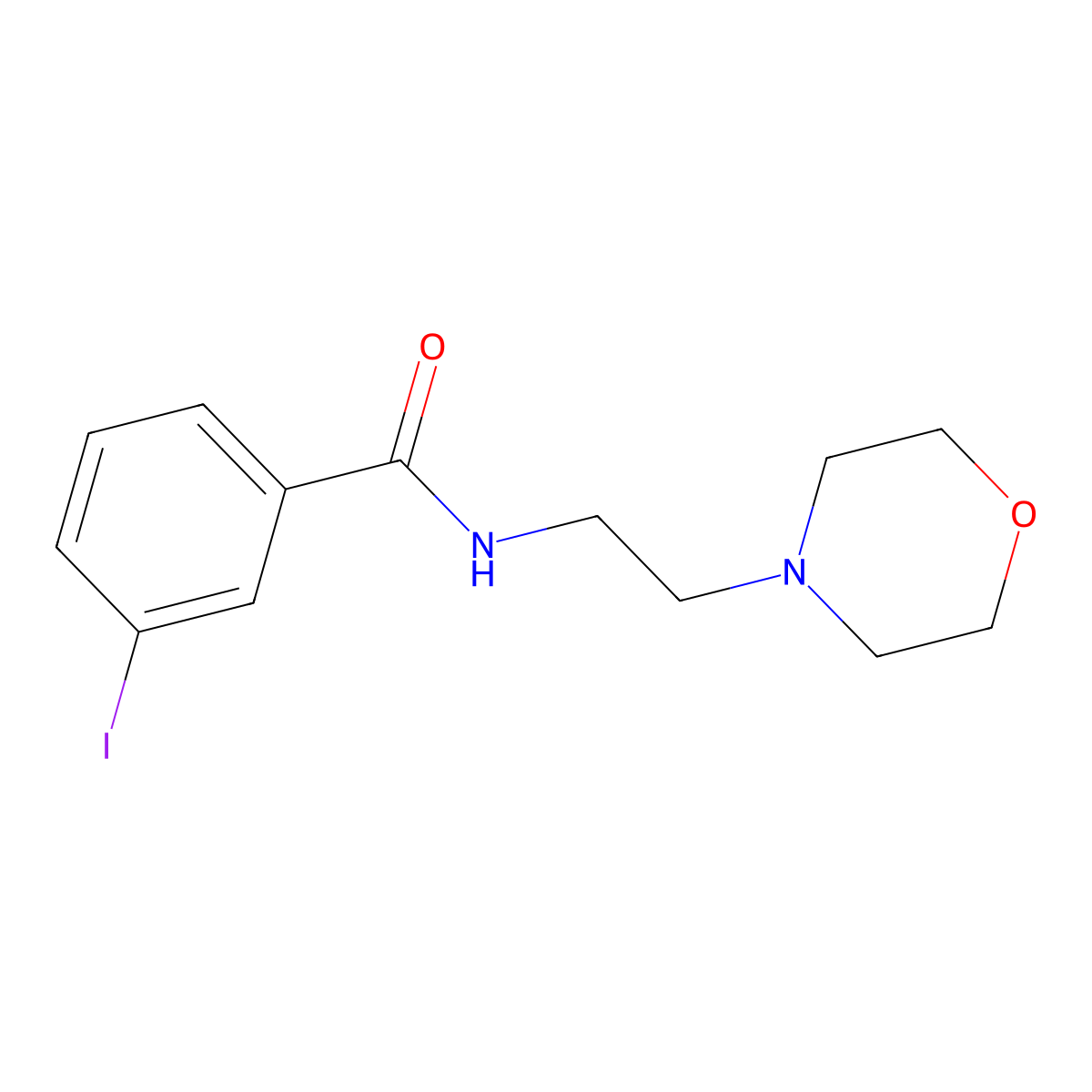3-iodo-N-(2-morpholin-4-ylethyl)benzamide molecular structure, CAS 6003-48-1