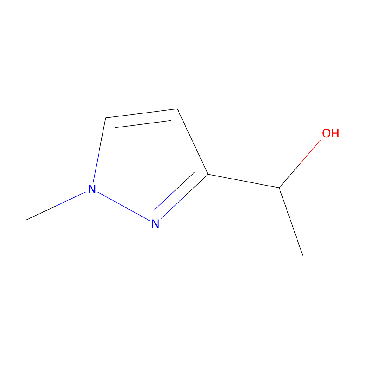 1-(1-Methyl-1H-pyrazol-3-yl)ethan-1-ol molecular structure, CAS 60031-47-2