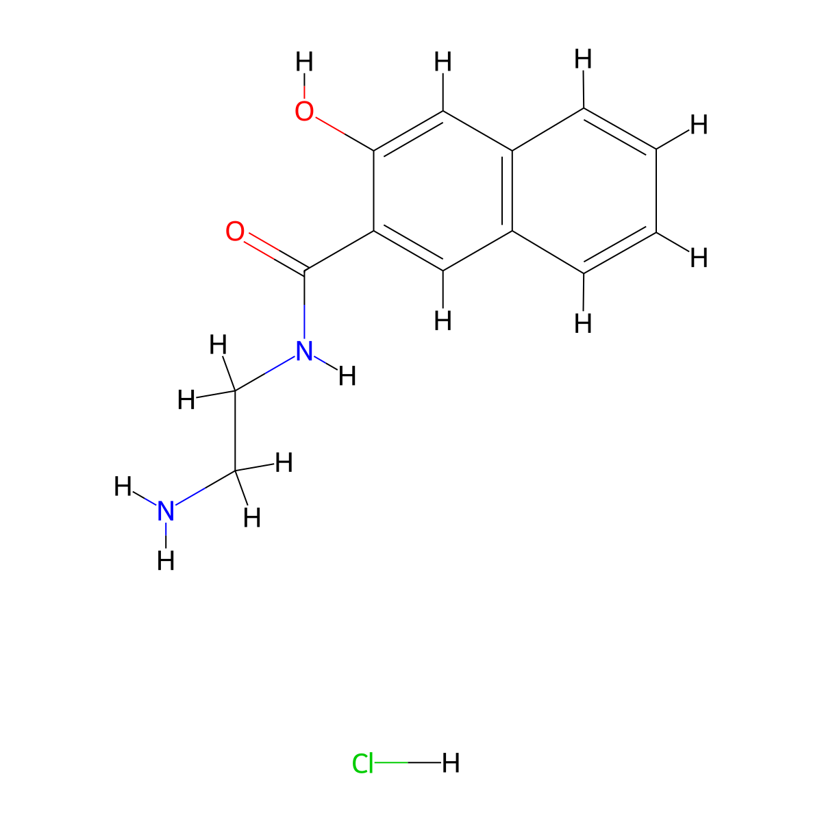 2-Naphthalenecarboxamide, N-(2-aminoethyl)-3-hydroxy-, hydrochloride (1:?) molecular structure, CAS 60033-15-0