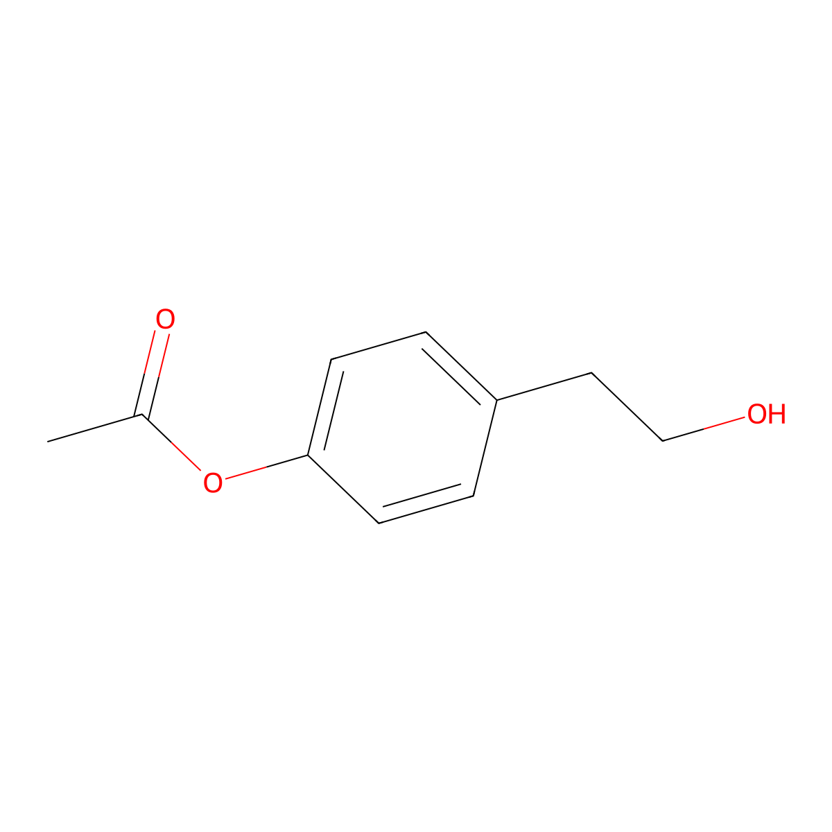 Benzeneethanol, 4-(acetyloxy)- molecular structure, CAS 60037-43-6