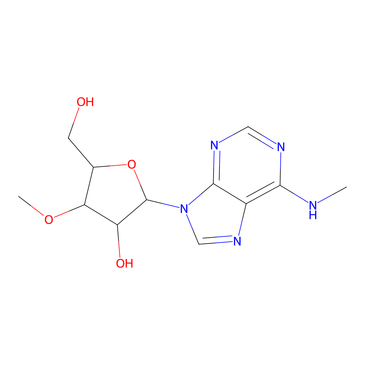 Adenosine, N-methyl-3'-O-methyl- molecular structure, CAS 60037-52-7