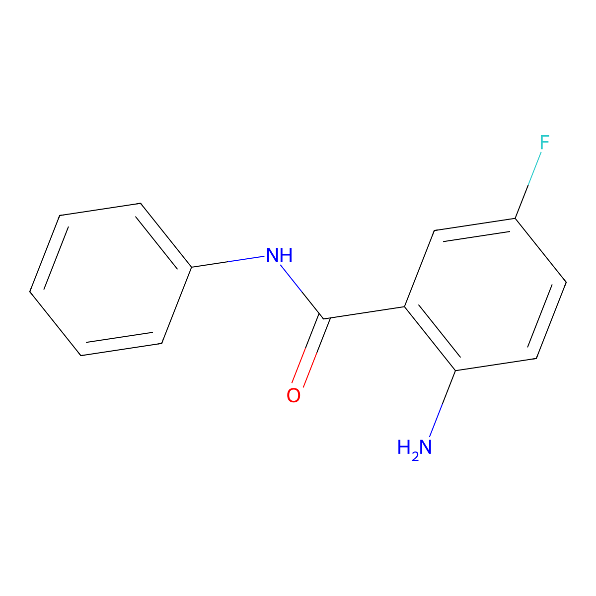 2-Amino-5-fluoro-N-phenylbenzamide molecular structure, CAS 60041-89-6
