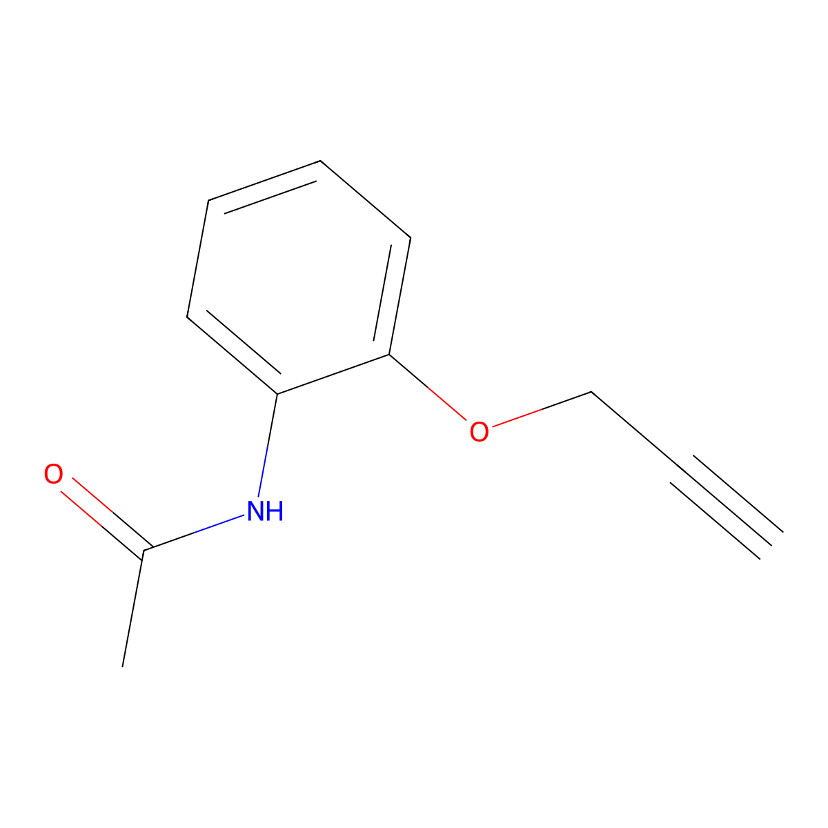 N-[2-(2-Propyn-1-yloxy)phenyl]acetamide molecular structure, CAS 60042-18-4