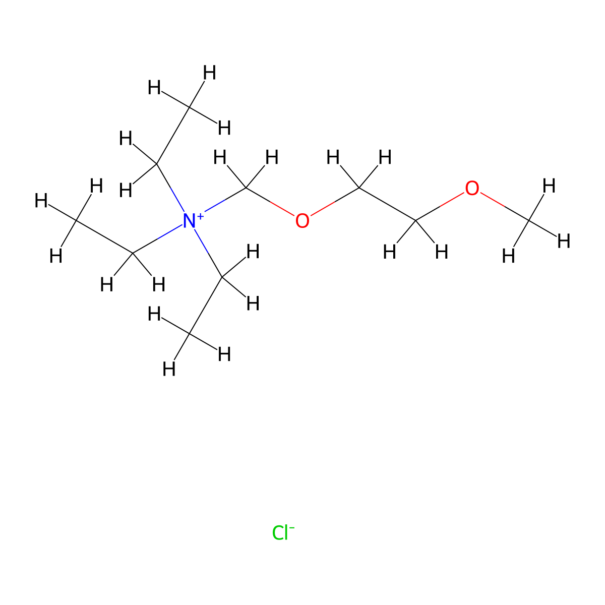 N,N-Diethyl-N-((2-methoxyethoxy)methyl)ethanaminium chloride molecular structure, CAS 60043-43-8
