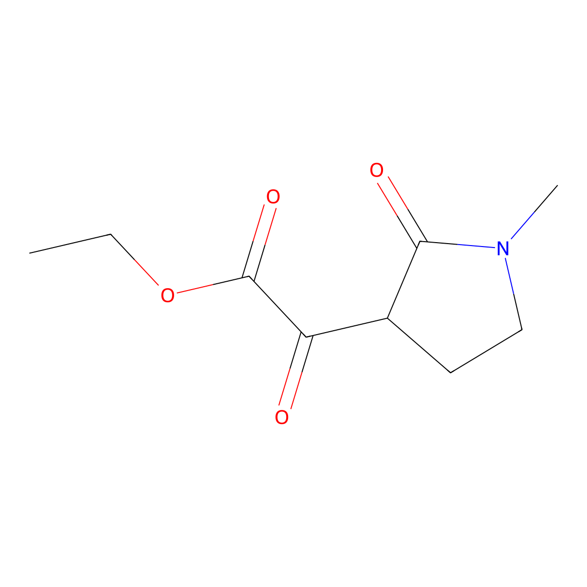 Ethyl 2-(1-methyl-2-oxopyrrolidin-3-yl)-2-oxoacetate molecular structure, CAS 60044-10-2