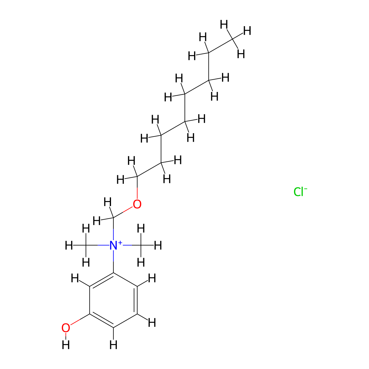 Ammonium, dimethyl(m-hydroxyphenyl)octyloxymethyl-, chloride molecular structure, CAS 60045-70-7