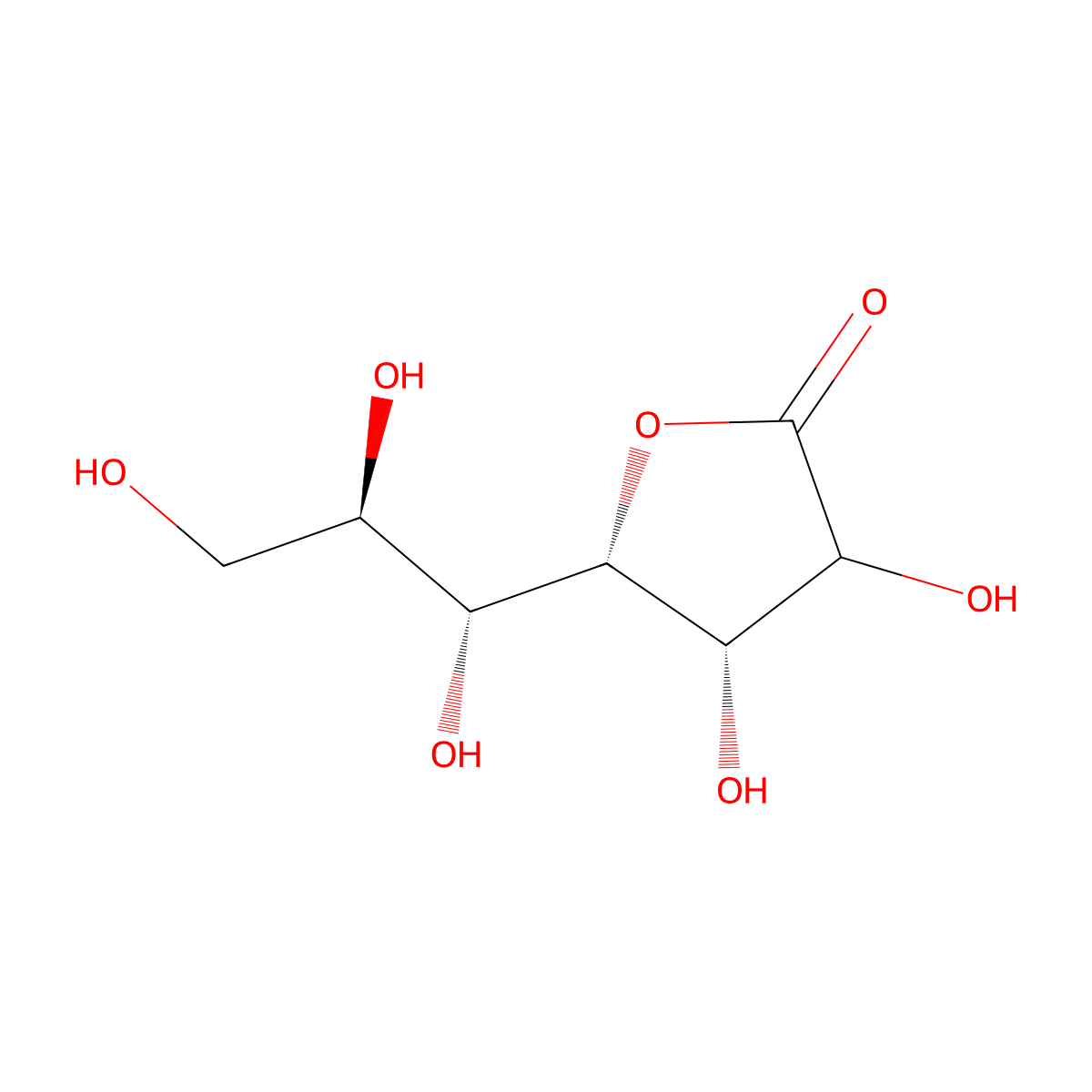 D-Glucoheptono-1,4-lactone molecular structure, CAS 60046-25-5