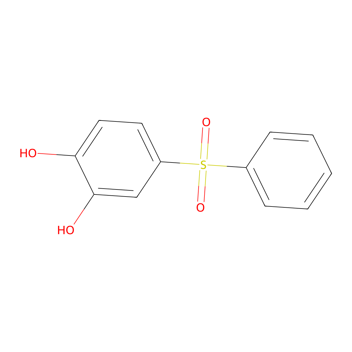 1,2-Benzenediol, 4-(phenylsulfonyl)- molecular structure, CAS 60048-84-2