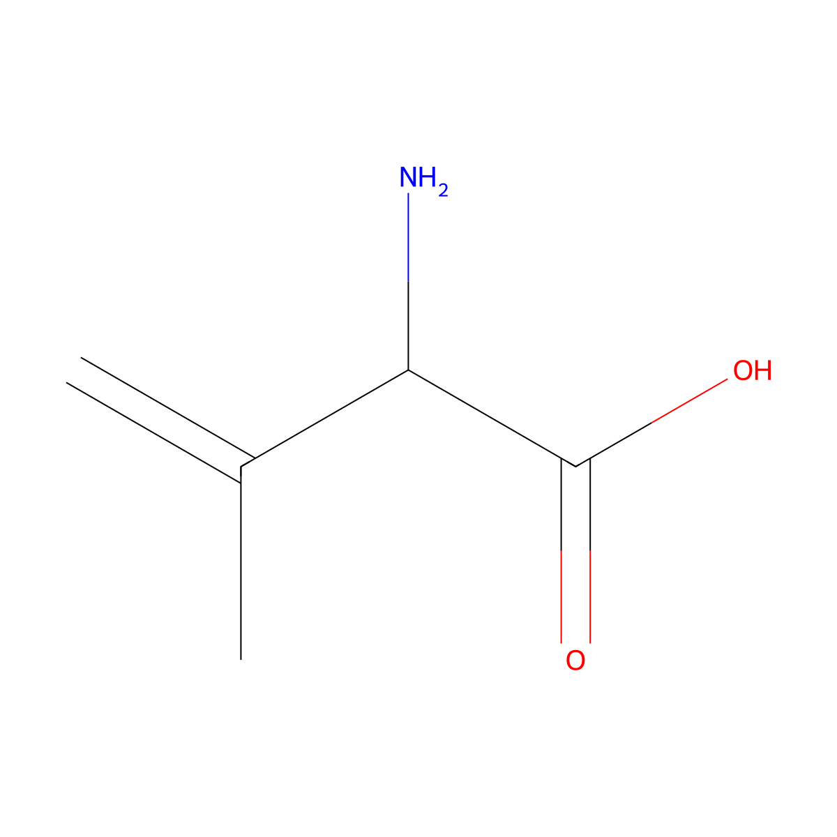 2-Amino-3-methylbut-3-enoic acid molecular structure, CAS 60049-36-7