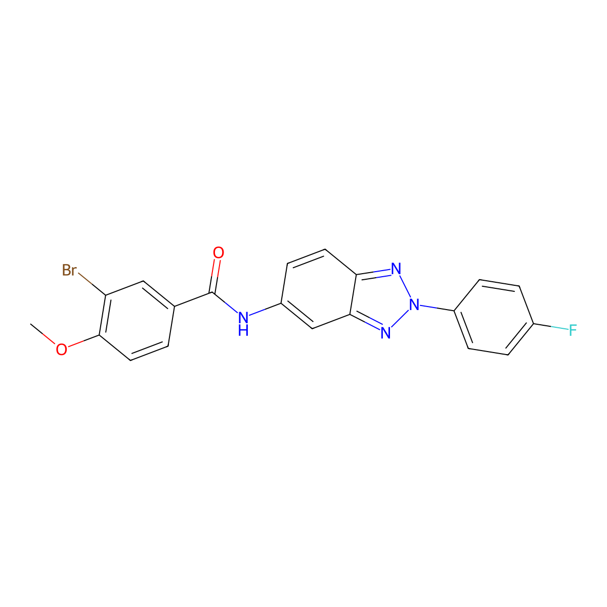 3-bromo-N-[2-(4-fluorophenyl)benzotriazol-5-yl]-4-methoxybenzamide molecular structure, CAS 6005-15-8