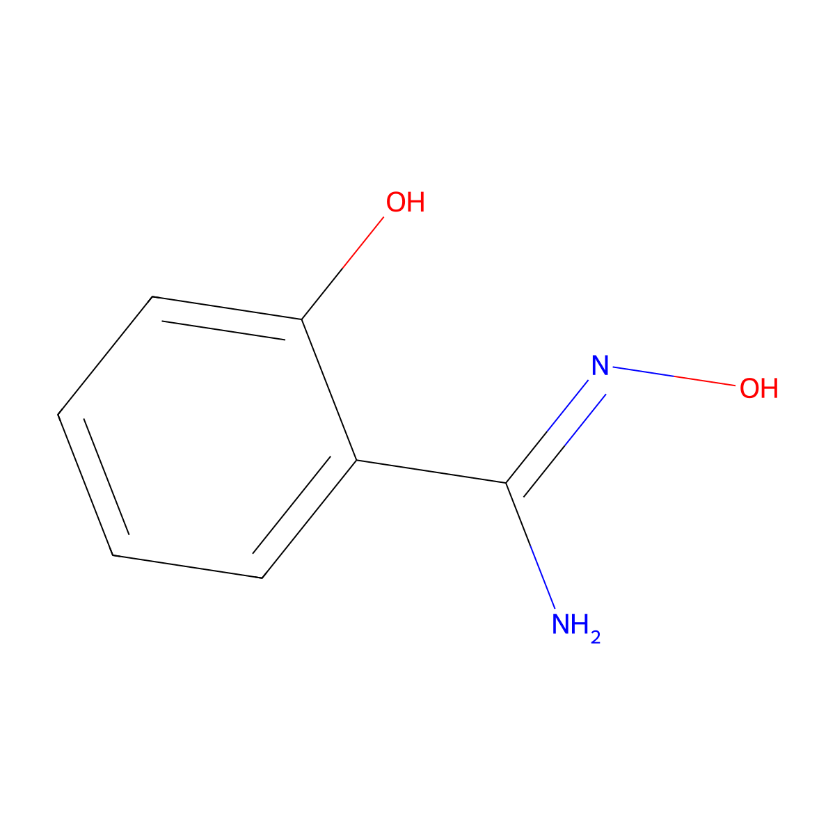 Salicylamidoxime molecular structure, CAS 6005-58-9