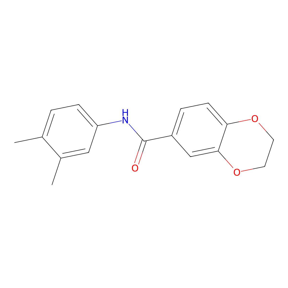 n-(3,4-Dimethylphenyl)-2,3-dihydro-1,4-benzodioxine-6-carboxamide molecular structure, CAS 6005-70-5