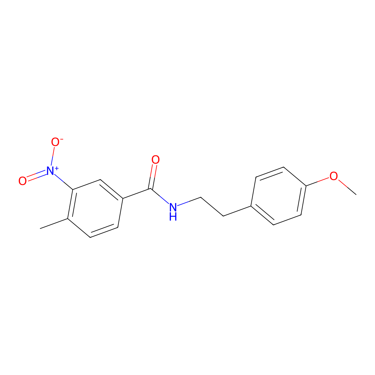 N-[2-(4-methoxyphenyl)ethyl]-4-methyl-3-nitrobenzamide molecular structure, CAS 6005-75-0