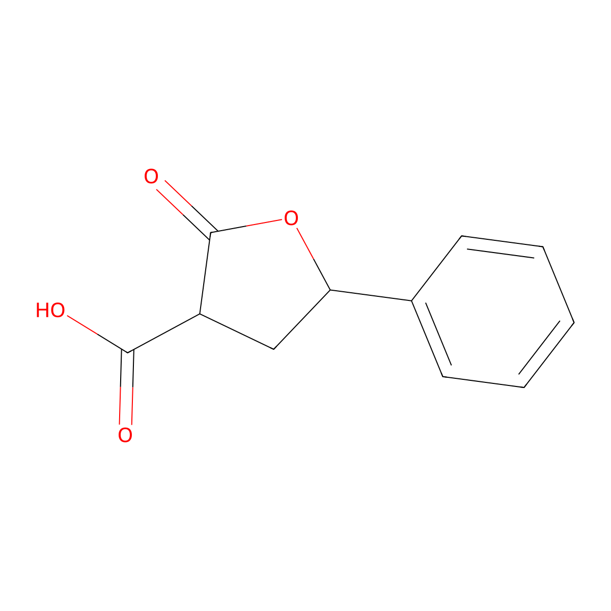 2-Oxo-5-phenyloxolane-3-carboxylic acid molecular structure, CAS 6005-95-4