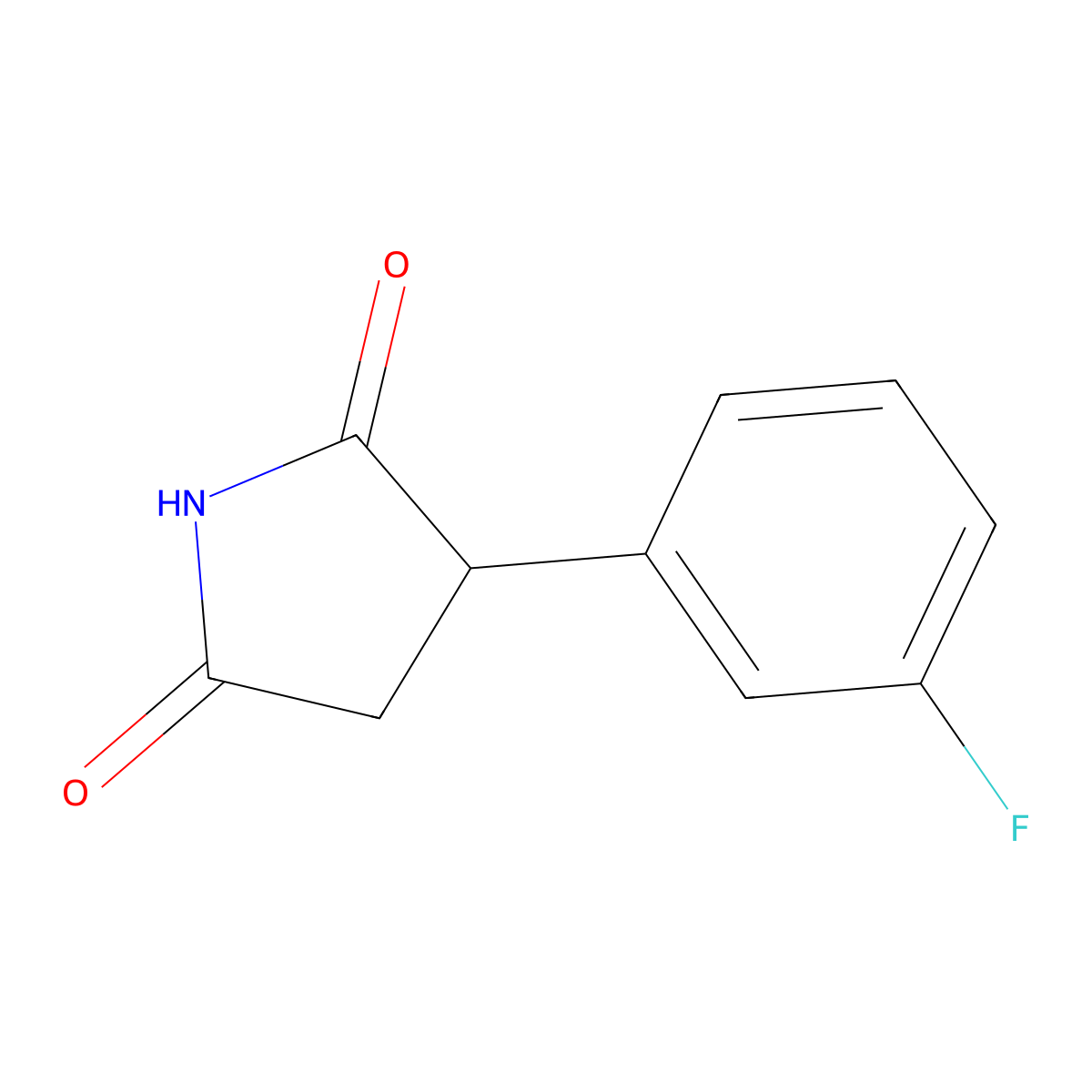2,5-Pyrrolidinedione, 3-(3-fluorophenyl)- molecular structure, CAS 60050-32-0
