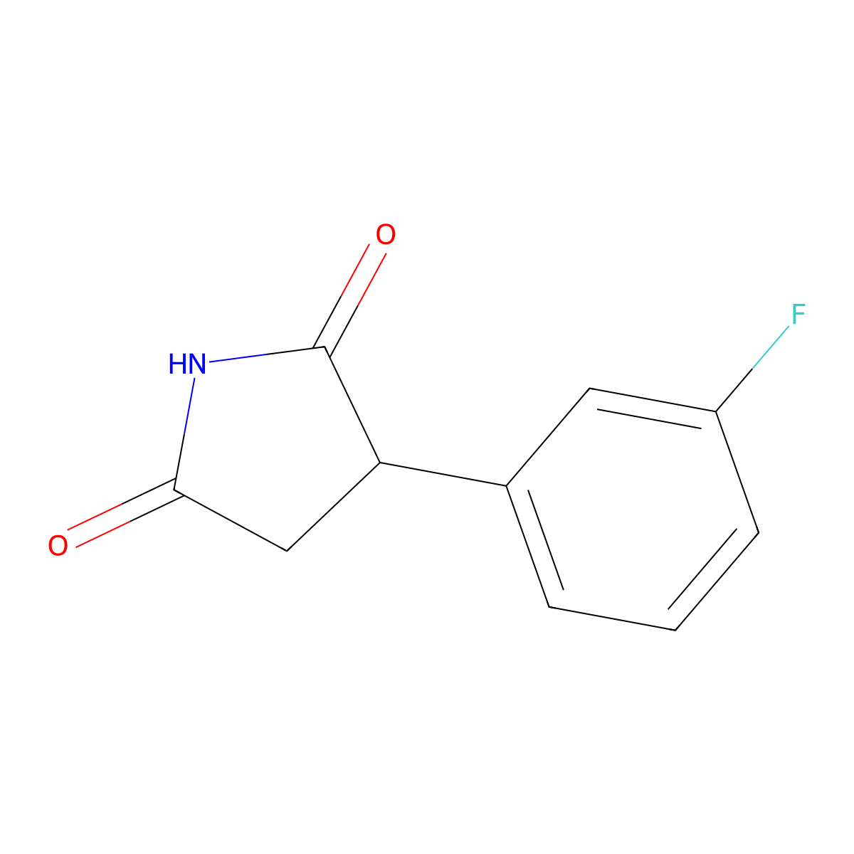 2,5-Pyrrolidinedione, 3-(3-fluorophenyl)- molecular structure, CAS 60050-32-0