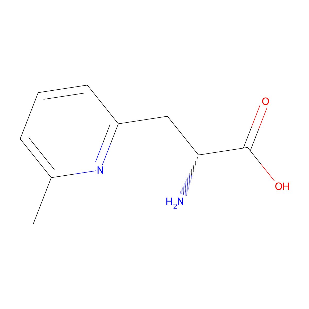 (2R)-2-amino-3-(6-methylpyridin-2-yl)propanoic acid molecular structure, CAS 60052-01-9