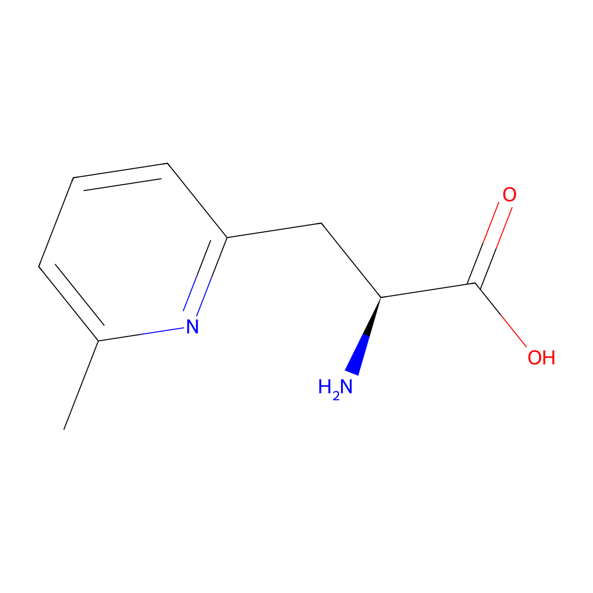 (2S)-2-amino-3-(6-methylpyridin-2-yl)propanoic acid molecular structure, CAS 60052-02-0