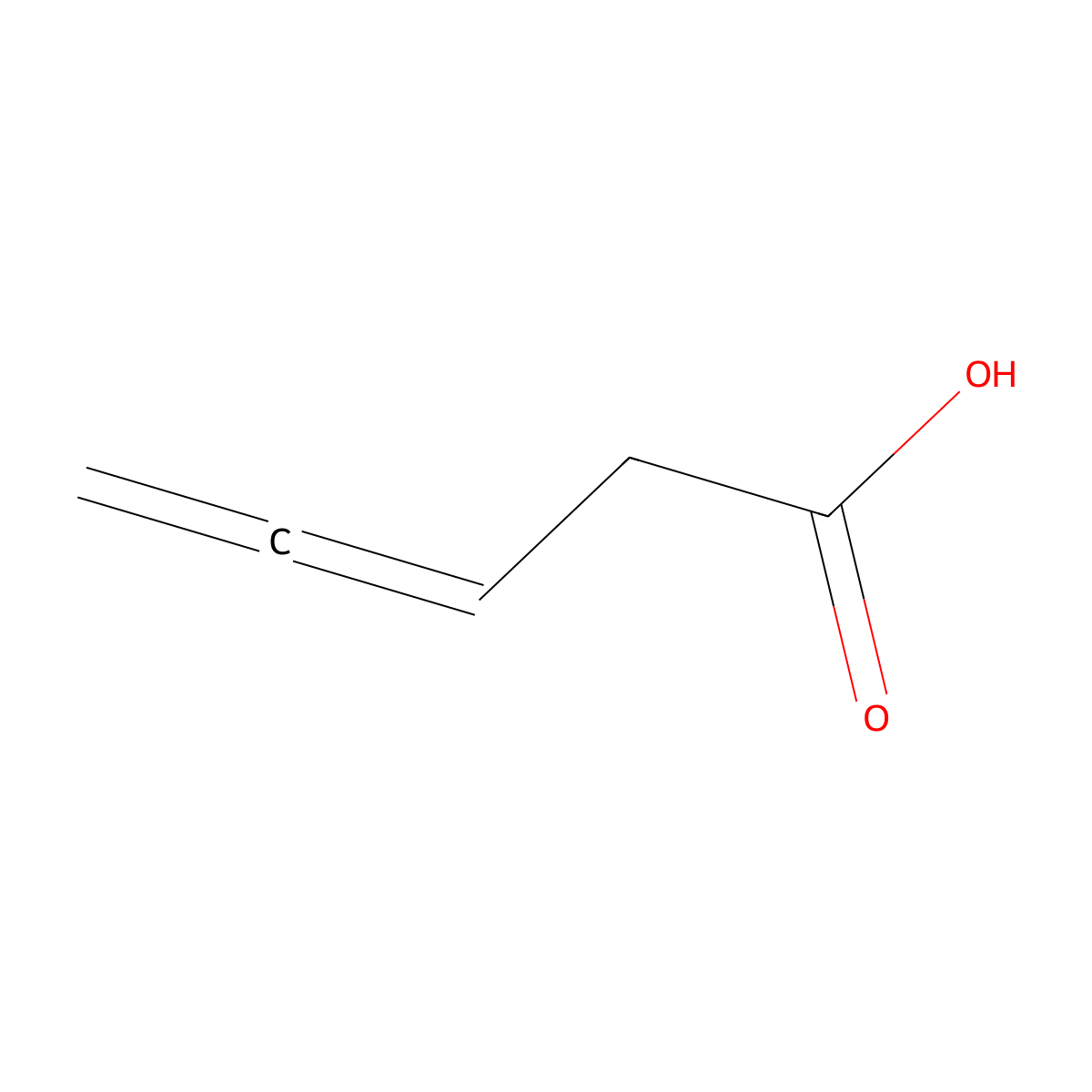 Penta-3,4-dienoic acid molecular structure, CAS 60053-24-9