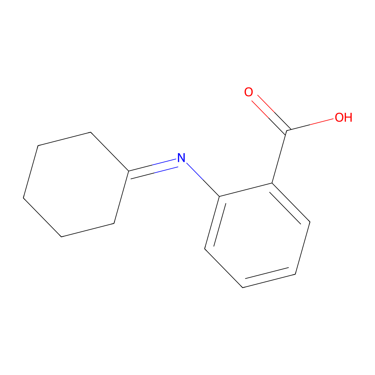 2-Cyclohexylideneamino-benzoic acid molecular structure, CAS 60054-57-1