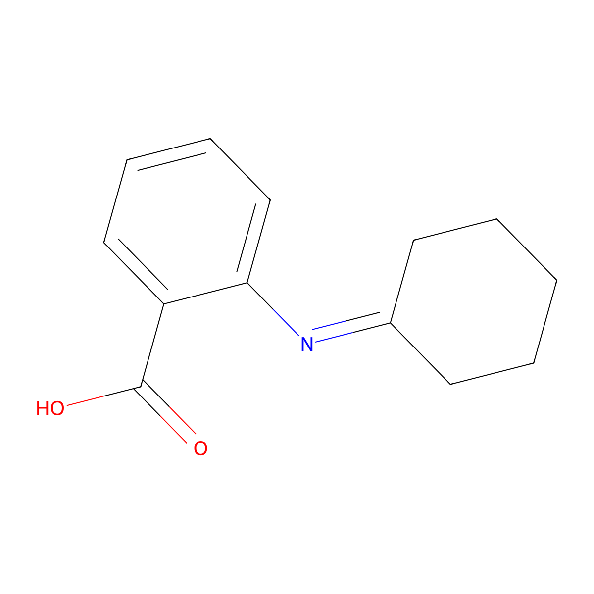 2-Cyclohexylideneamino-benzoic acid molecular structure, CAS 60054-57-1