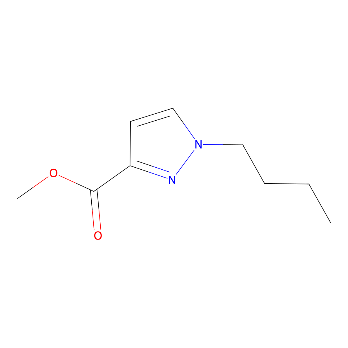 methyl 1-butyl-1H-pyrazole-3-carboxylate molecular structure, CAS 60056-63-5