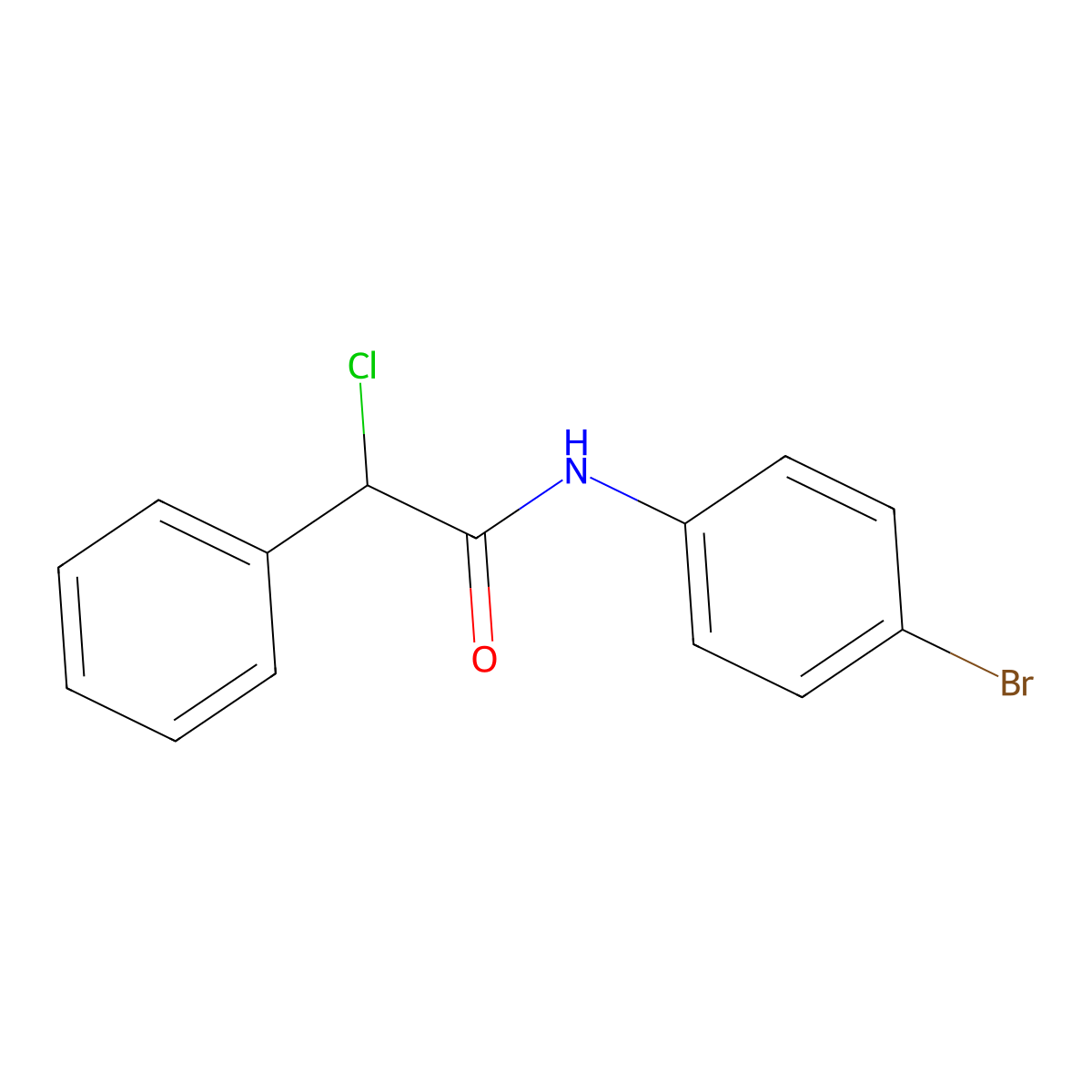 N-(4-bromophenyl)-2-chloro-2-phenylacetamide molecular structure, CAS 60057-97-8