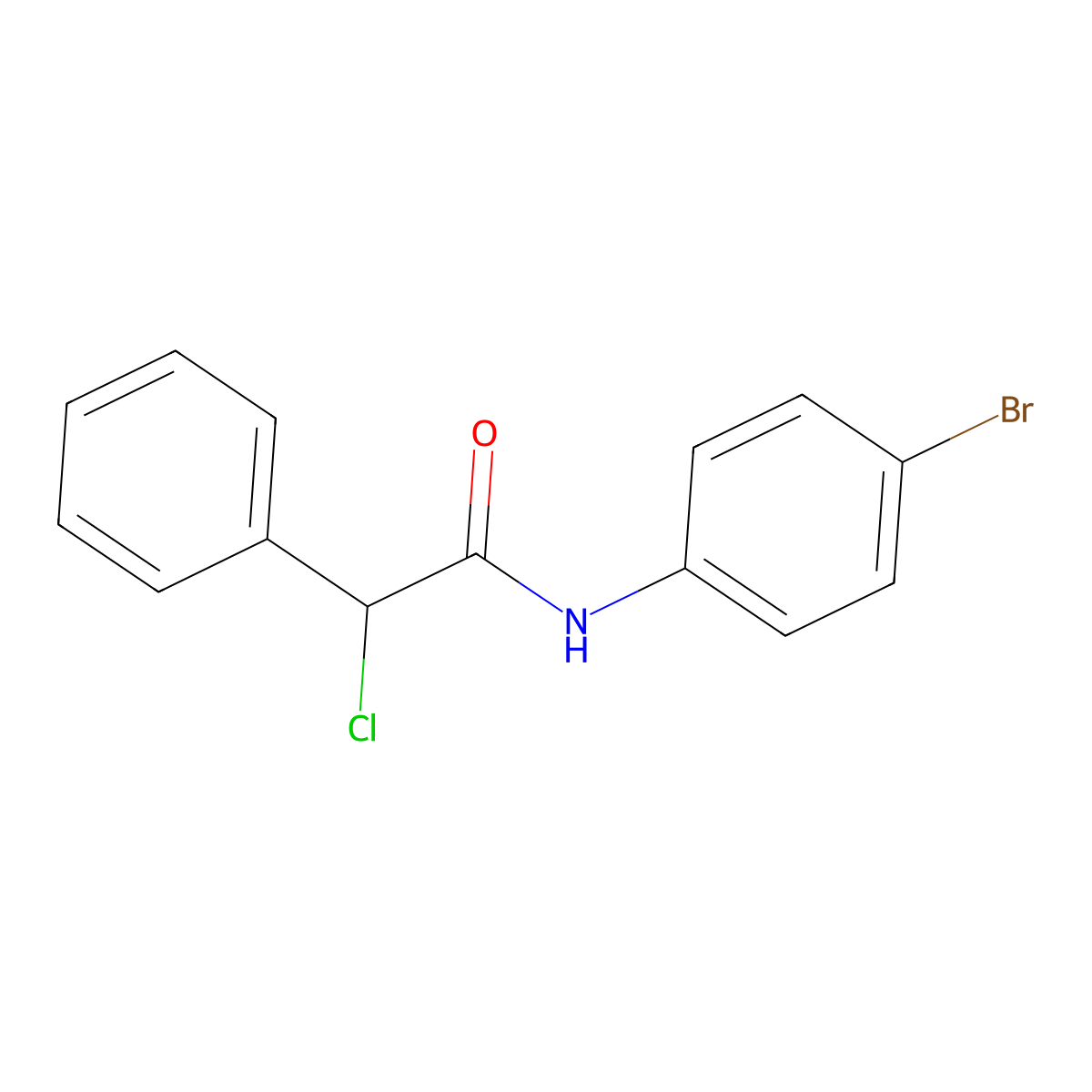 N-(4-bromophenyl)-2-chloro-2-phenylacetamide molecular structure, CAS 60057-97-8