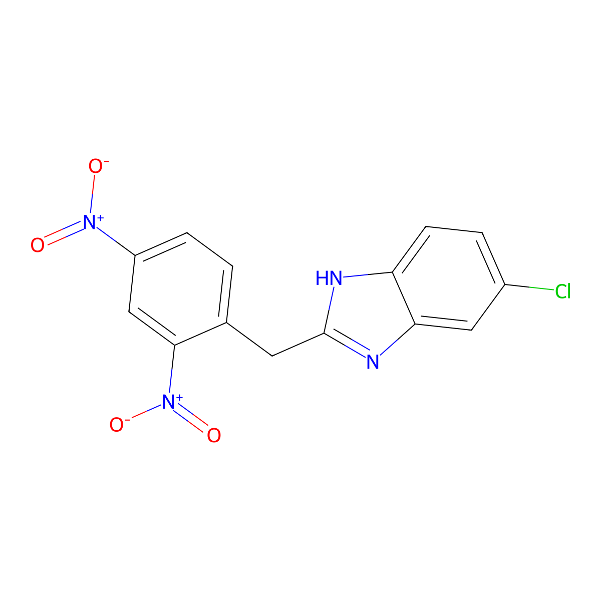 6-chloro-2-[(2,4-dinitrophenyl)methyl]-1H-benzimidazole molecular structure, CAS 60059-88-3