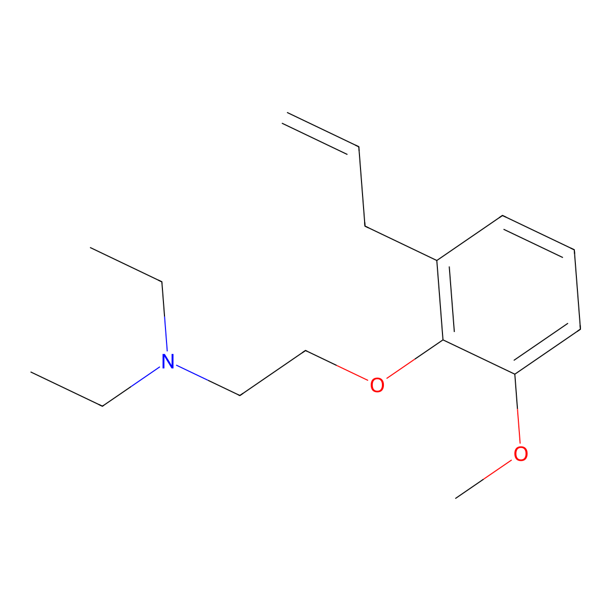 N,N-Diethyl-2-(2-methoxy-6-(2-propen-1-yl)phenoxy)ethanamine molecular structure, CAS 6006-09-3