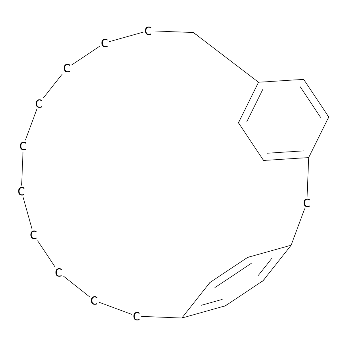 Tricyclo(16.2.2.2(3,6))tetracosa-1(21),3(24),4,6(23),18(22),19-hexaene molecular structure, CAS 6006-29-7