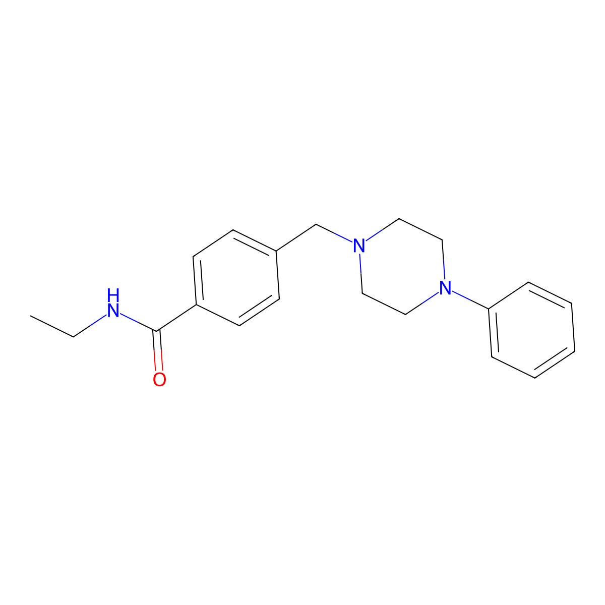 n-Ethyl-4-[(4-phenylpiperazin-1-yl)methyl]benzamide molecular structure, CAS 6006-35-5