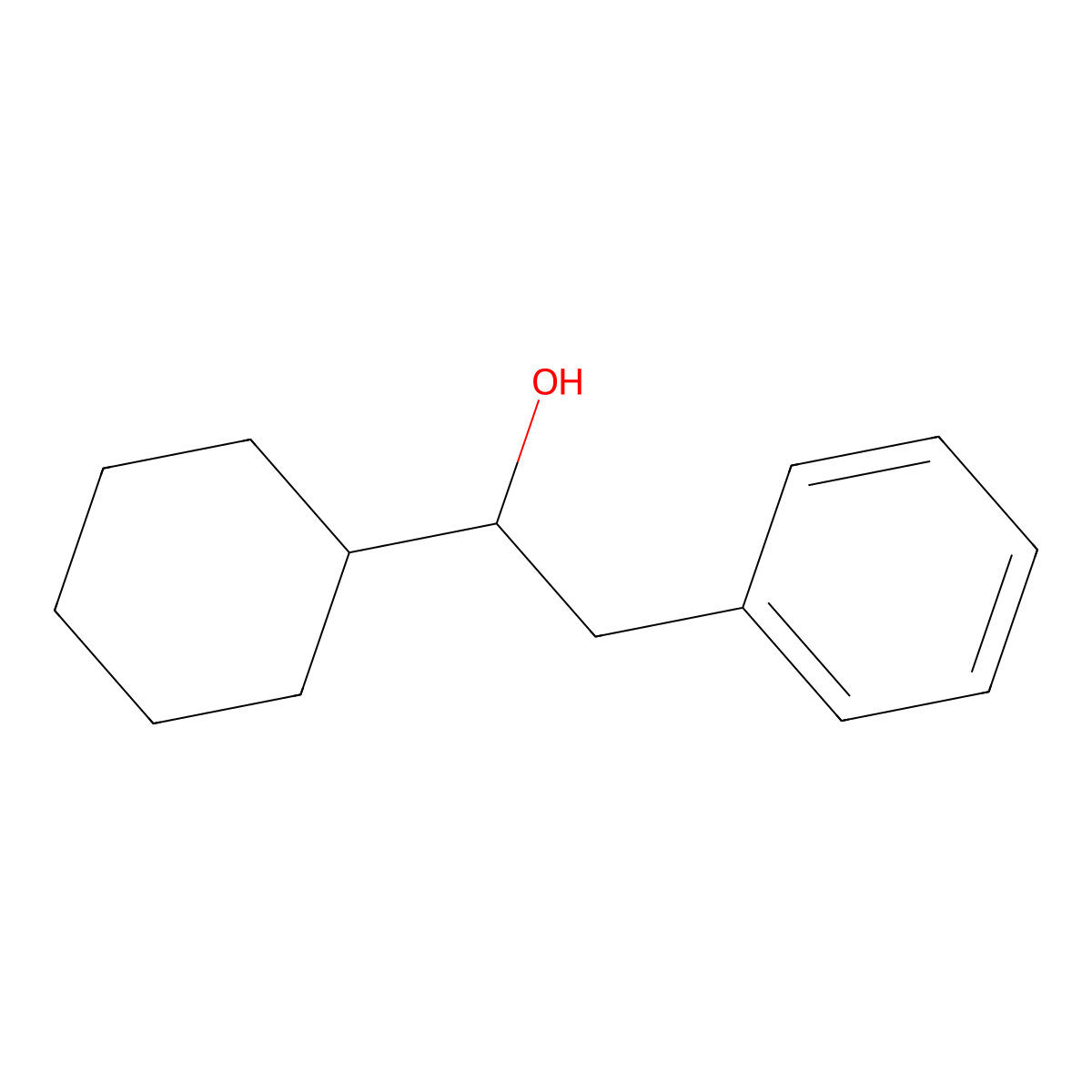 1-Cyclohexyl-2-phenylethan-1-ol molecular structure, CAS 6006-68-4
