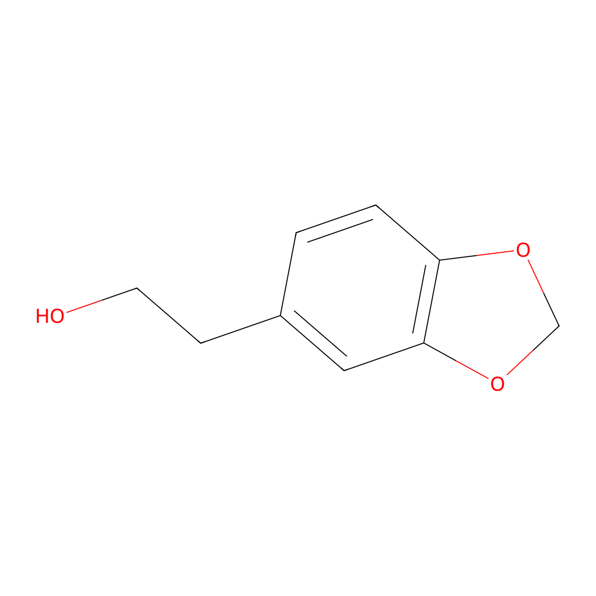 2-(1,3-Dioxaindan-5-yl)ethan-1-ol molecular structure, CAS 6006-82-2