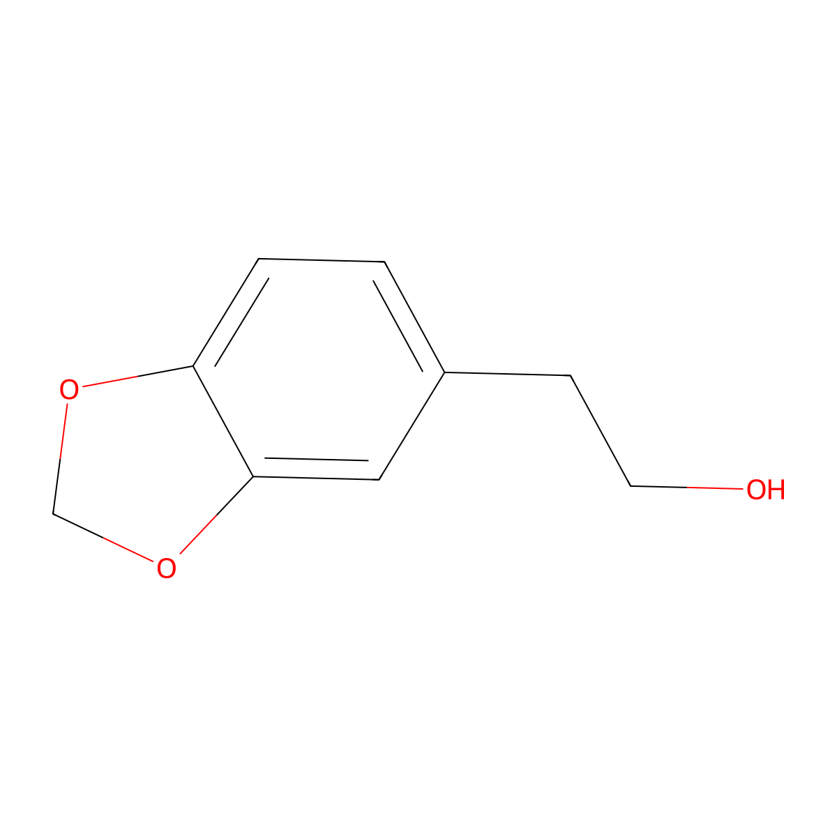 2-(1,3-Dioxaindan-5-yl)ethan-1-ol molecular structure, CAS 6006-82-2