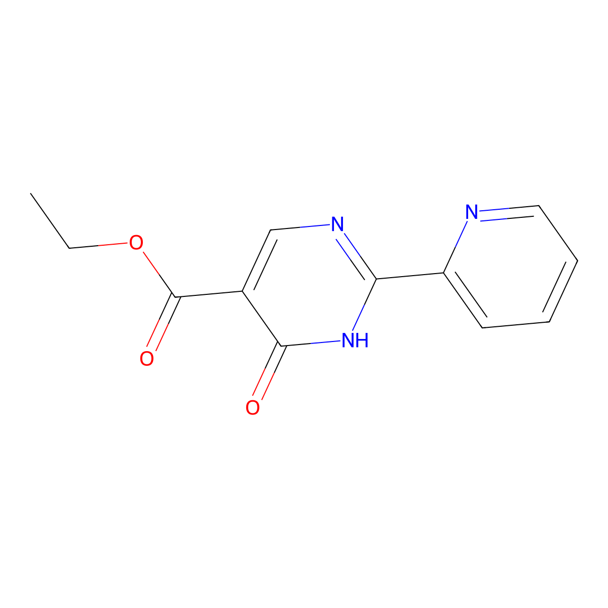 Ethyl 4-hydroxy-2-(2-pyridinyl)-5-pyrimidinecarboxylate molecular structure, CAS 60060-10-8
