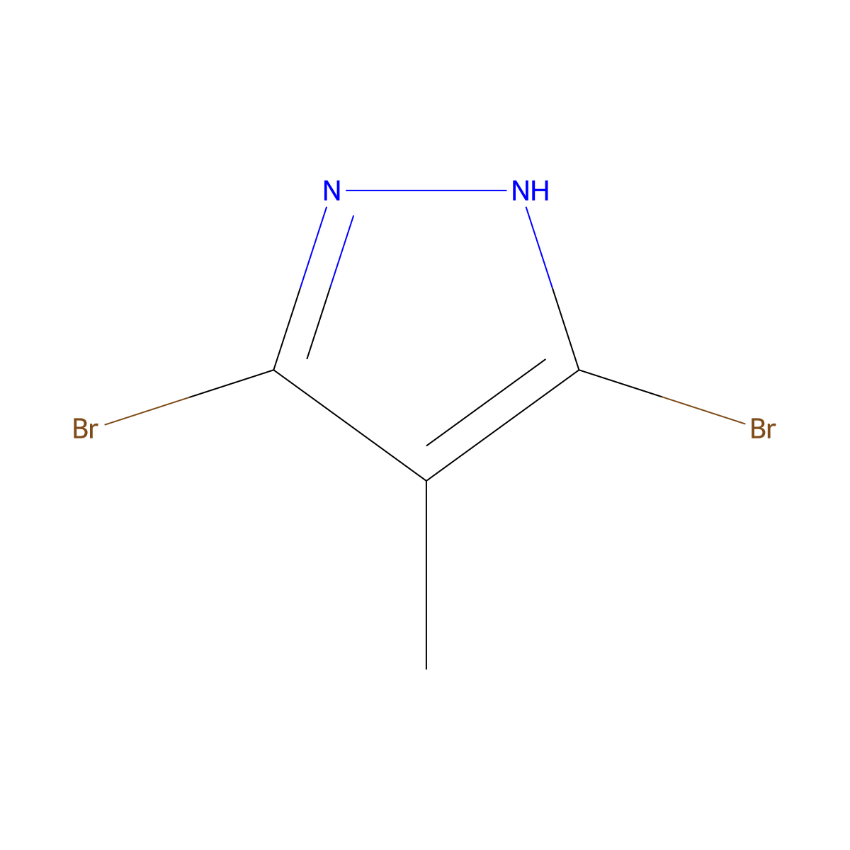 3,5-Dibromo-4-methyl-1H-pyrazole molecular structure, CAS 60061-54-3