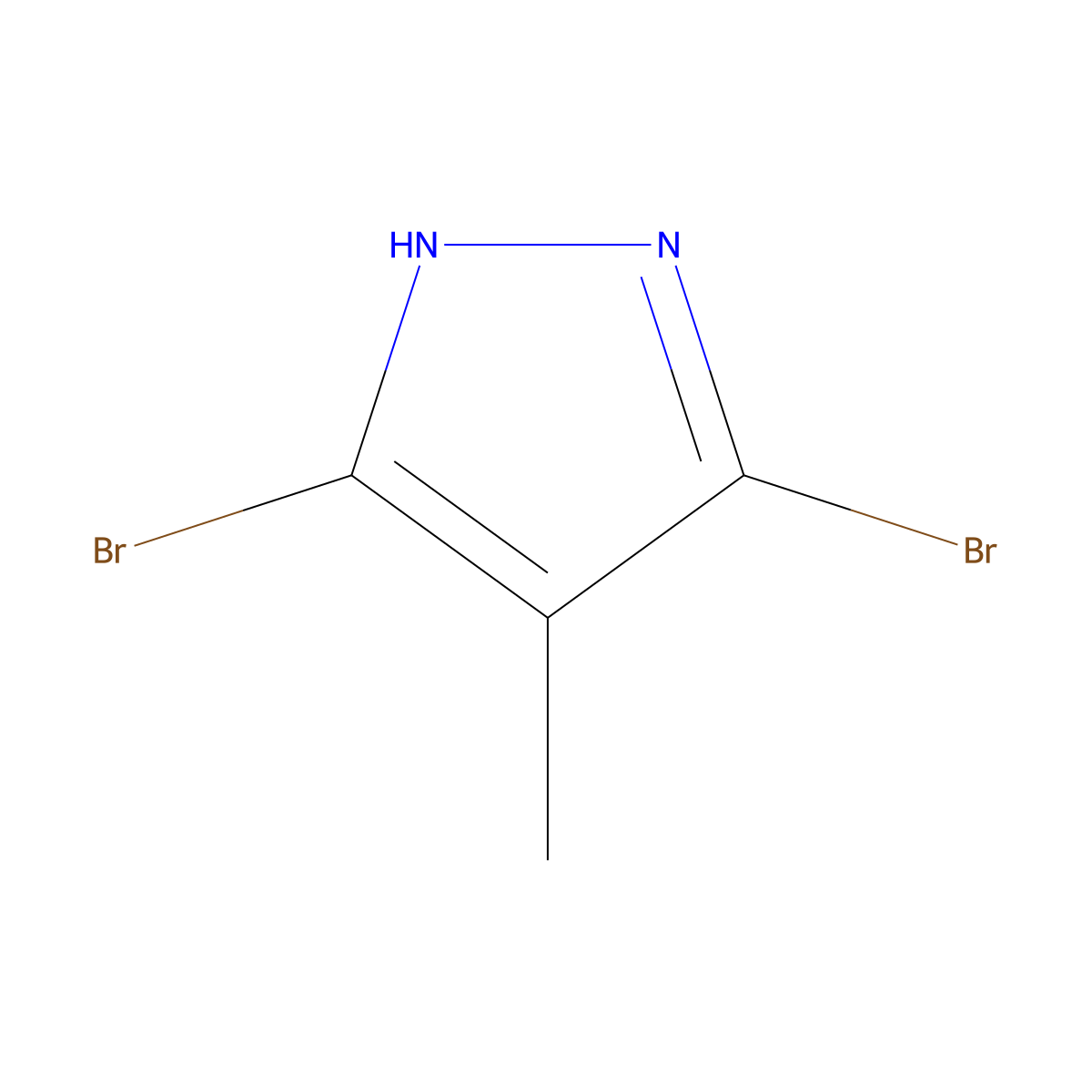 3,5-Dibromo-4-methyl-1H-pyrazole molecular structure, CAS 60061-54-3