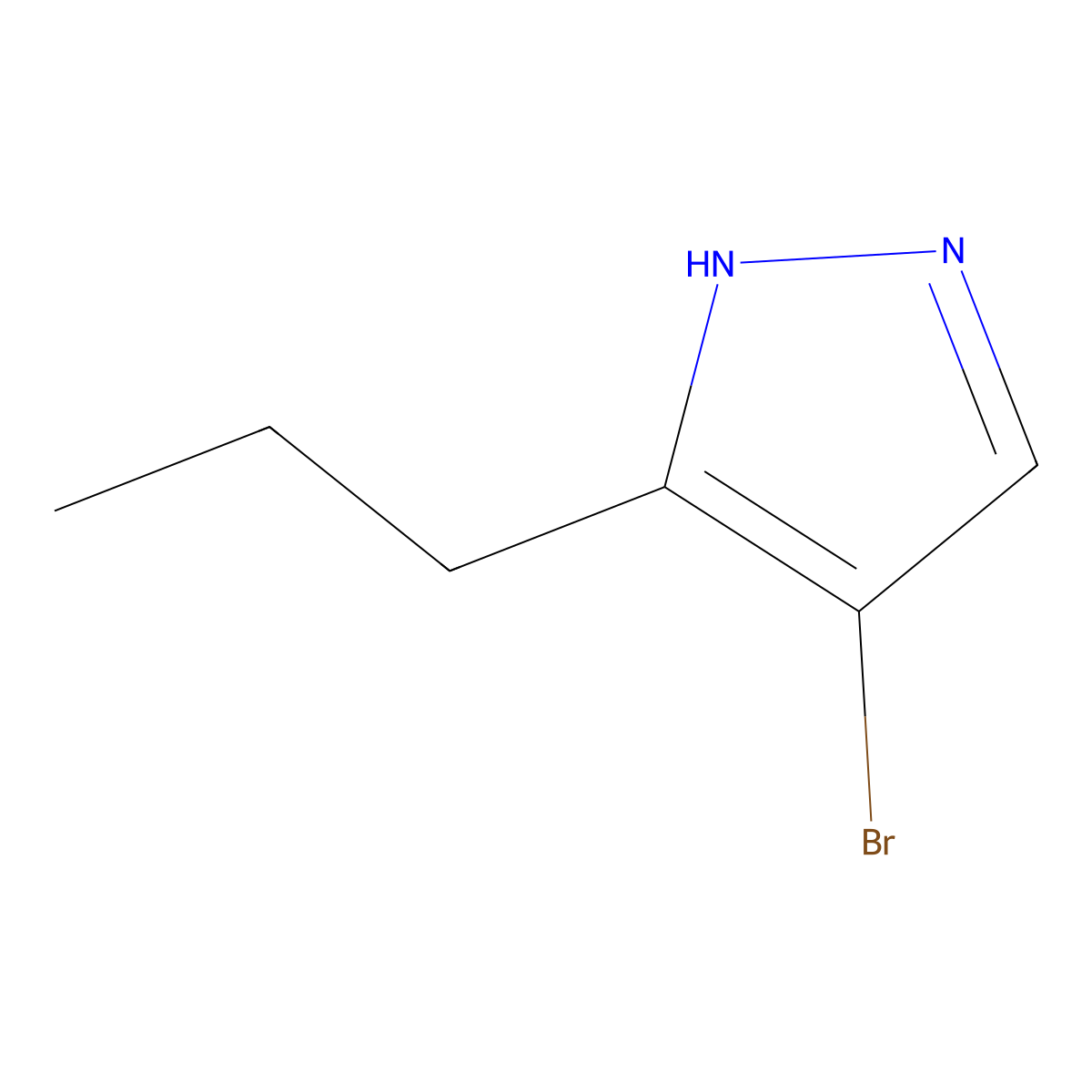 4-bromo-5-propyl-1H-pyrazole molecular structure, CAS 60061-61-2