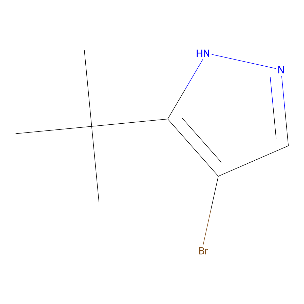 4-bromo-3-(tert-butyl)-1H-pyrazole molecular structure, CAS 60061-63-4
