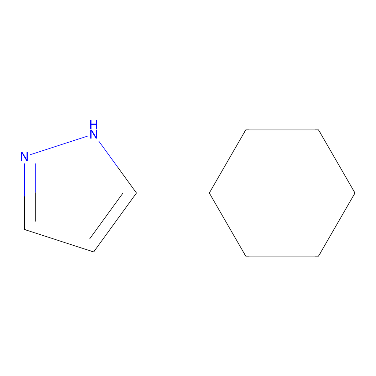 3-cyclohexyl-1H-pyrazole molecular structure, CAS 60061-66-7