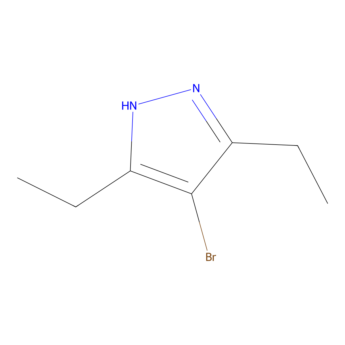 4-bromo-3,5-diethyl-1H-pyrazole molecular structure, CAS 60061-70-3